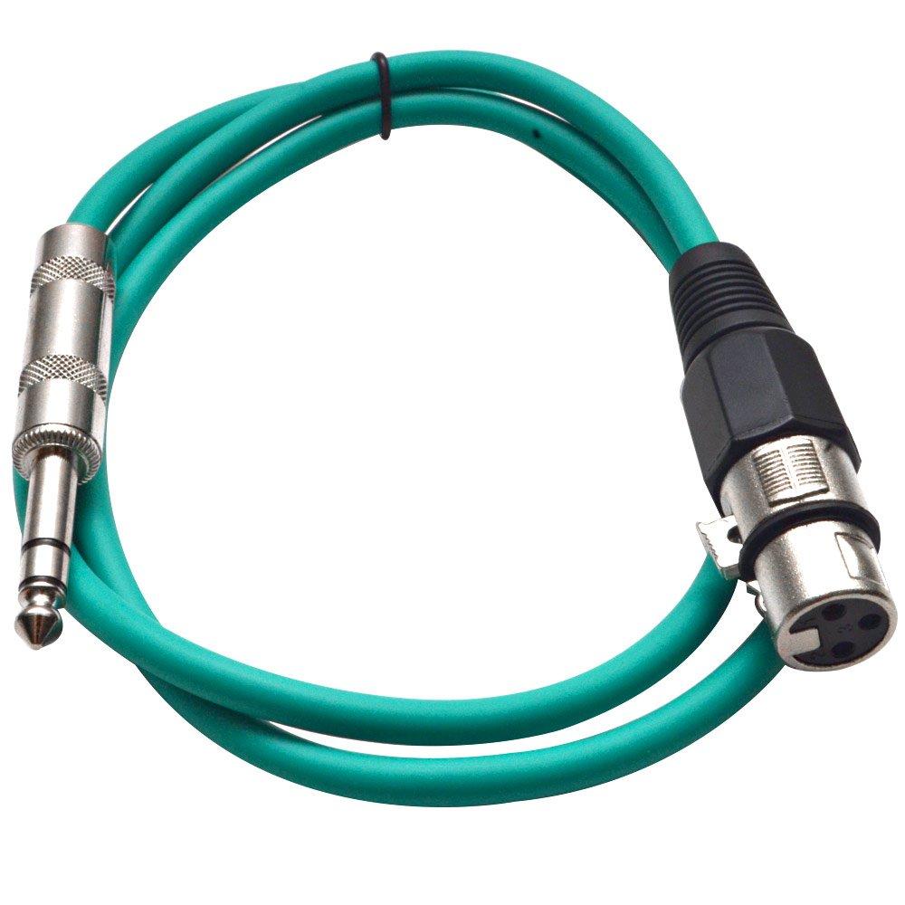 [AUSTRALIA] - Seismic Audio - SATRXL-F2 - Green 2' XLR Female to 1/4" TRS Patch Cable 