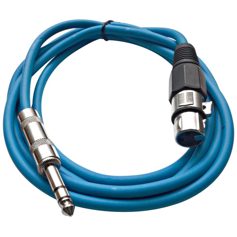 [AUSTRALIA] - Seismic Audio - SATRXL-F6 - Blue 6' XLR Female to 1/4" TRS Patch Cable 