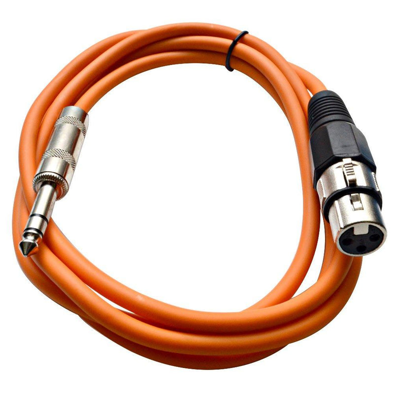 [AUSTRALIA] - Seismic Audio - SATRXL-F6 - Orange 6' XLR Female to 1/4" TRS Patch Cable 