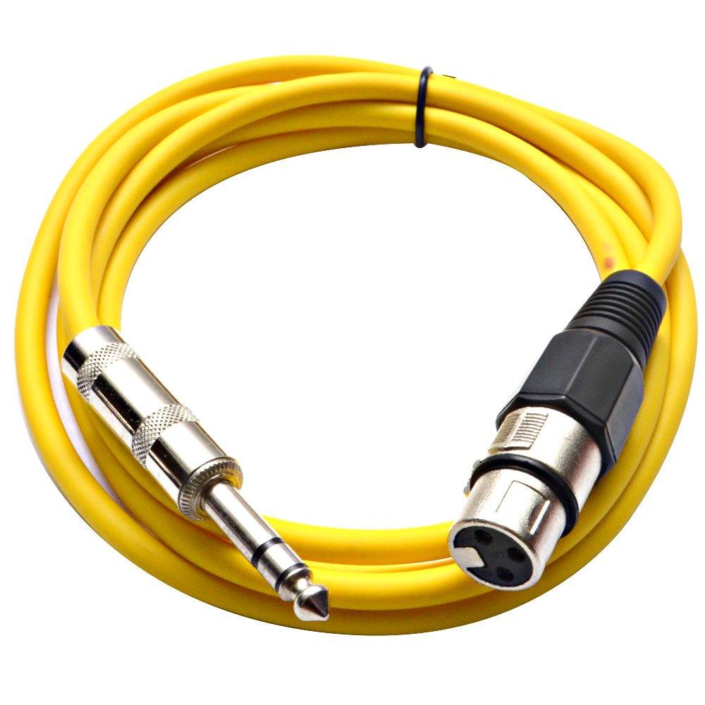 [AUSTRALIA] - Seismic Audio - SATRXL-F6 - Yellow 6' XLR Female to 1/4" TRS Patch Cable 