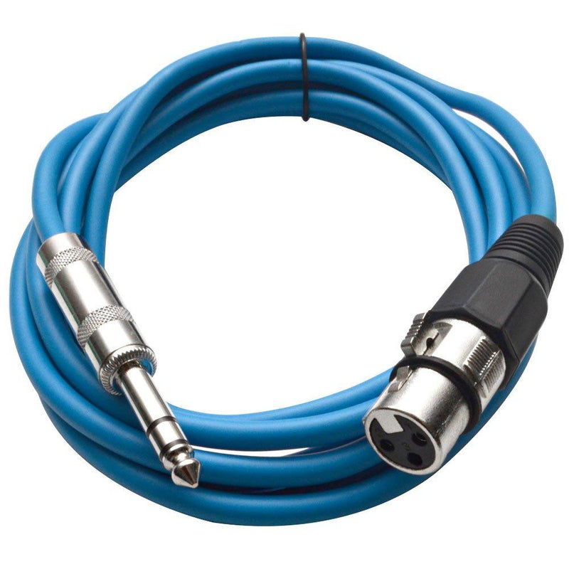 [AUSTRALIA] - Seismic Audio - SATRXL-F10 - Blue 10' XLR Female to 1/4" TRS Patch Cable 