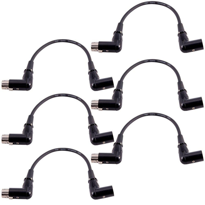 [AUSTRALIA] - SEISMIC AUDIO - SARAX1-6 PACK of 1' Right Angle XLR to Right Angle XLR Patch Cables 