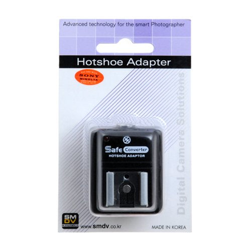 SMDV Hot Shoe (SAFE SYNC) Safe Sync Adapter SM-512-Safe for Sony Alpha, Konica Minolta, Maxxum DSLRs that use a standard Hot Shoe Flash (fits Sony A100, A200, A230, A290, A300, A330, A350, A380, A390, A450, A500, A550, A560, A580, A700, A850, A900, SLT...