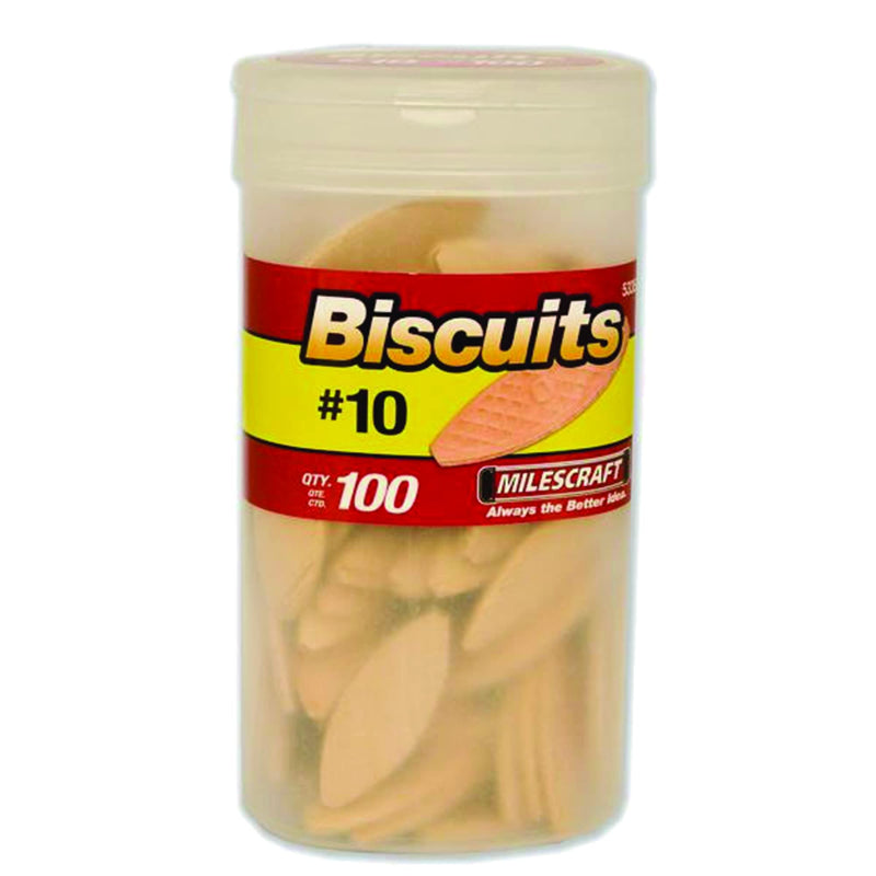 Milescraft 5335#10 Biscuits in a Bottle (100 pc.) - For use in Wood Joining, Woodworking, and Crafting. Works with Standard Biscuit Joiners. – Size #10 100