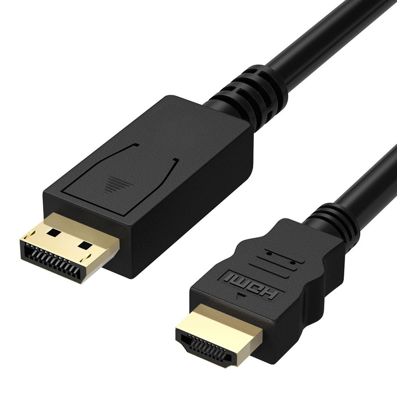 DP to HDMI Cable 6FT, Fosmon Gold Plated Displayport to HDMI Cable 1080p Full HD for PCs to HDTV, Monitor, Projector with HDMI Port