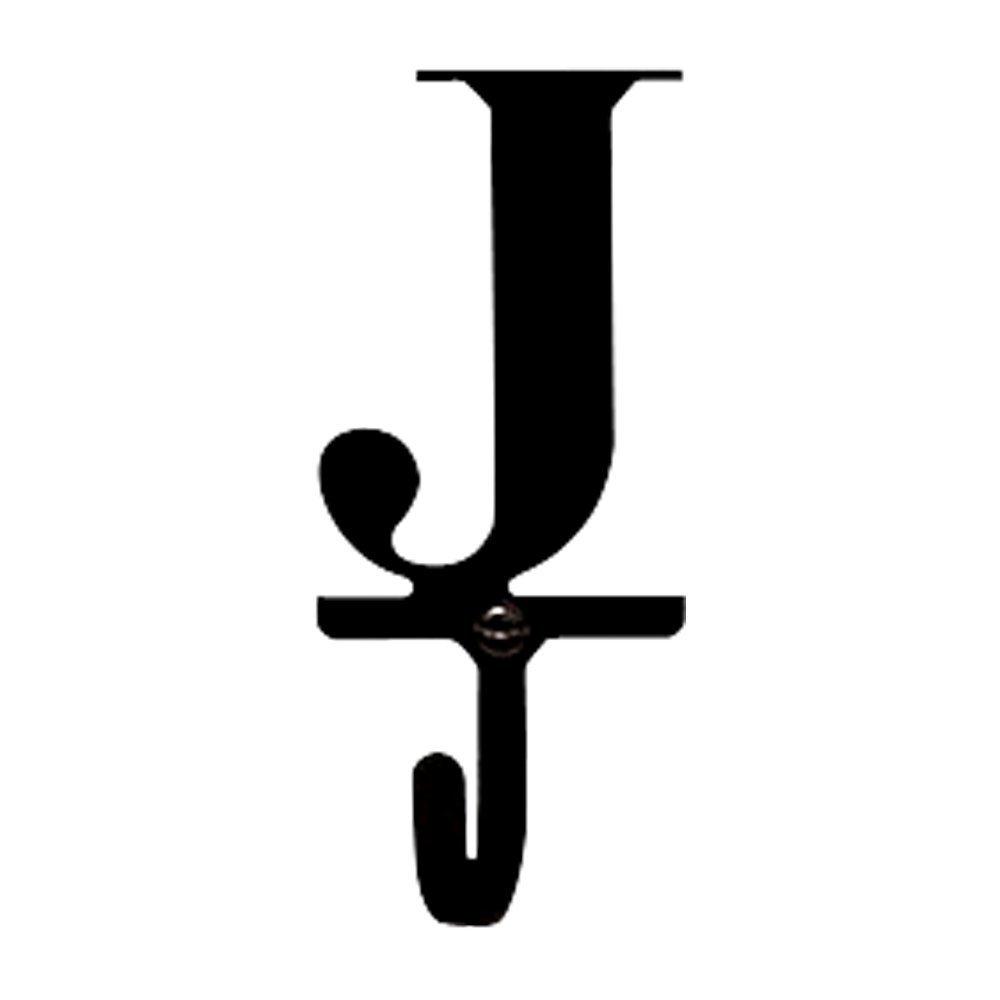 Village Wrought Iron Letter J Wall Hook - Small