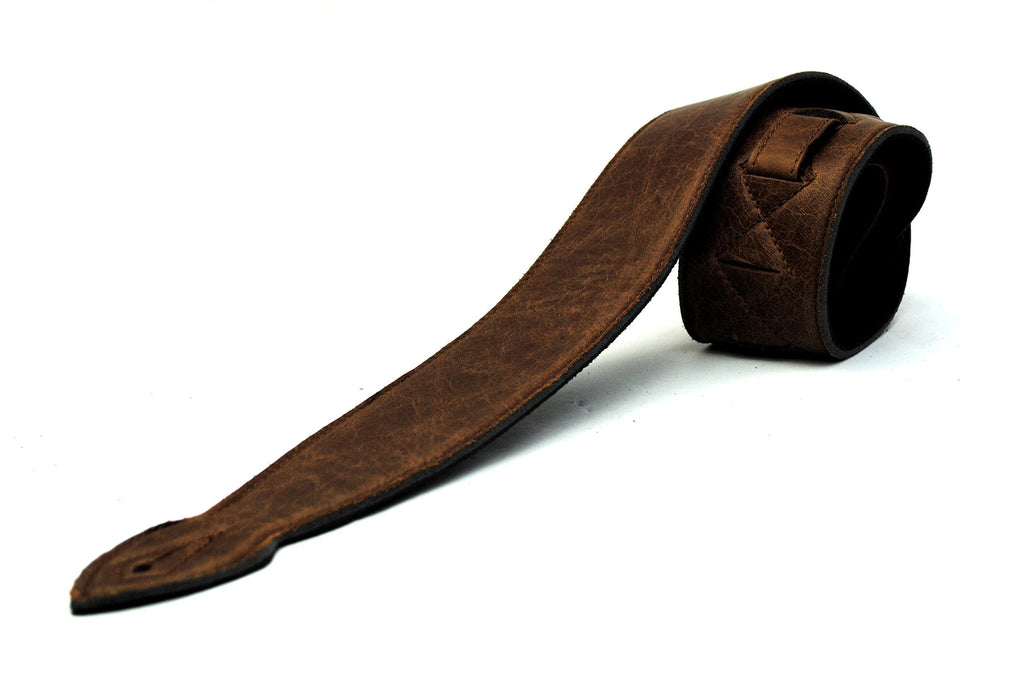 Big Softee Real Soft Leather Guitar Strap - Antique Brown - 4" Wide