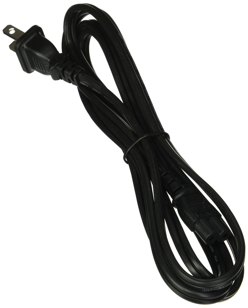 C&E 6 Feet, Universal 2 Slot to Standard Non-Polarized Power Cord, Black Single PCS