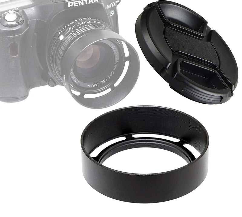 Fotasy Metal 58mm Vented Lens Hood, 58mm Metal Hood, 58mm Lens Hood for Fuji Leica Leitz Panasonic Olympus Panasonic Sony Lens, 58mm Screw-in Lens Hood