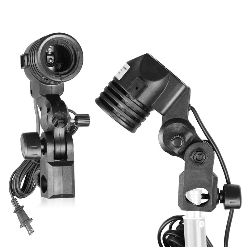 LimoStudio [2 PACK] E26 / E27 New AC Socket Light Stand Mount Lamp Holder with Umbrella Holder, AGG428