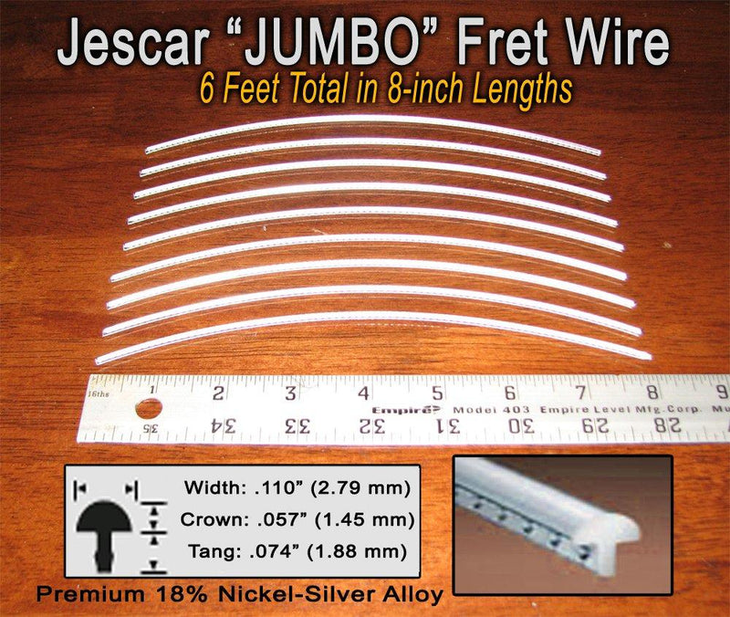 Guitar/Bass Fret Wire - Widest/Highest JUMBO Size Nickel-Silver - Six Feet