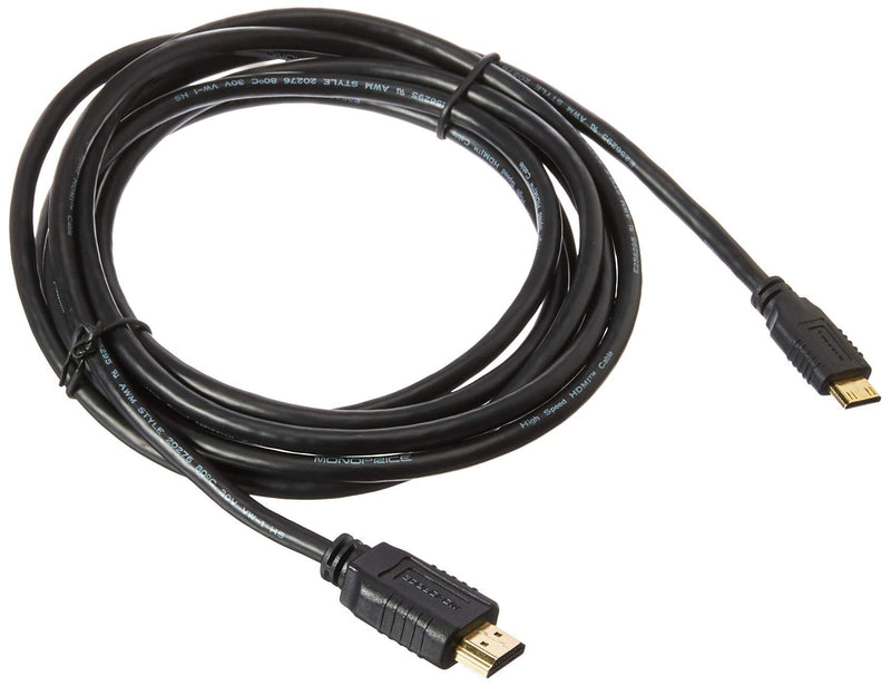 Monoprice 10ft 30AWG Standard HDMI Cable - HDMI Connector to HDMI Mini Connector - Black