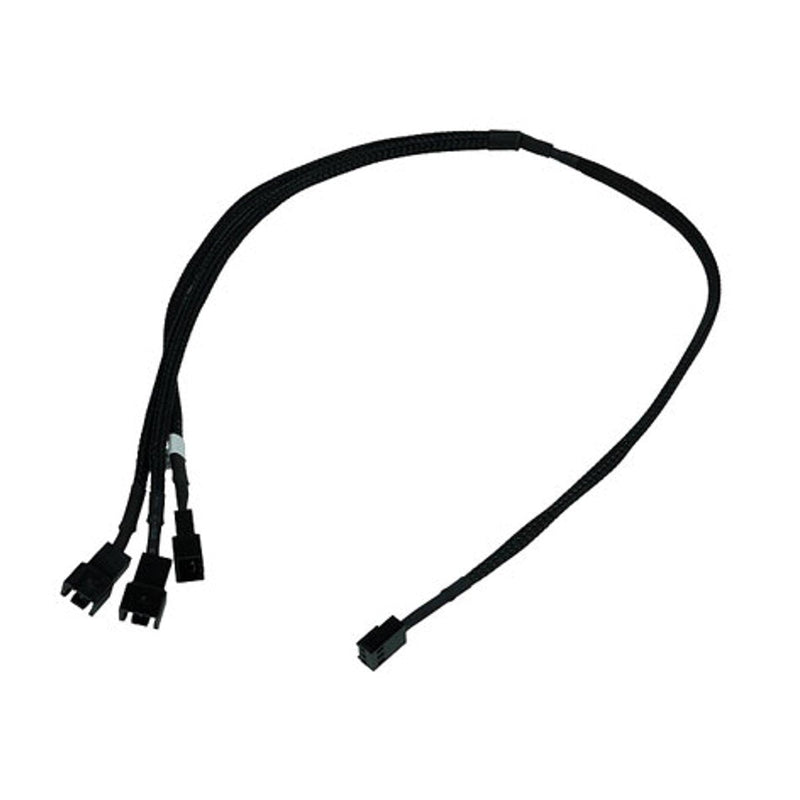 Phobya Y-Cable 3Pin Molex to 3X 3Pin Molex 60cm - Black Cables Fan Cables & adptors