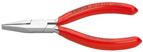 KNIPEX Tools 37 13 125 Smooth Jaw Flat Nose Electronics Pliers, 5-Inch