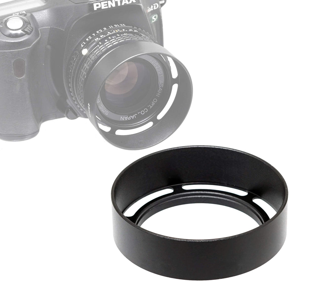 Fotasy Metal 52mm Vented Lens Hood, 52mm Metal Hood, 52mm Lens Hood for Fuji Leica Leitz Panasonic Olympus Panasonic Sony Lens, 52mm Screw-in Lens Hood