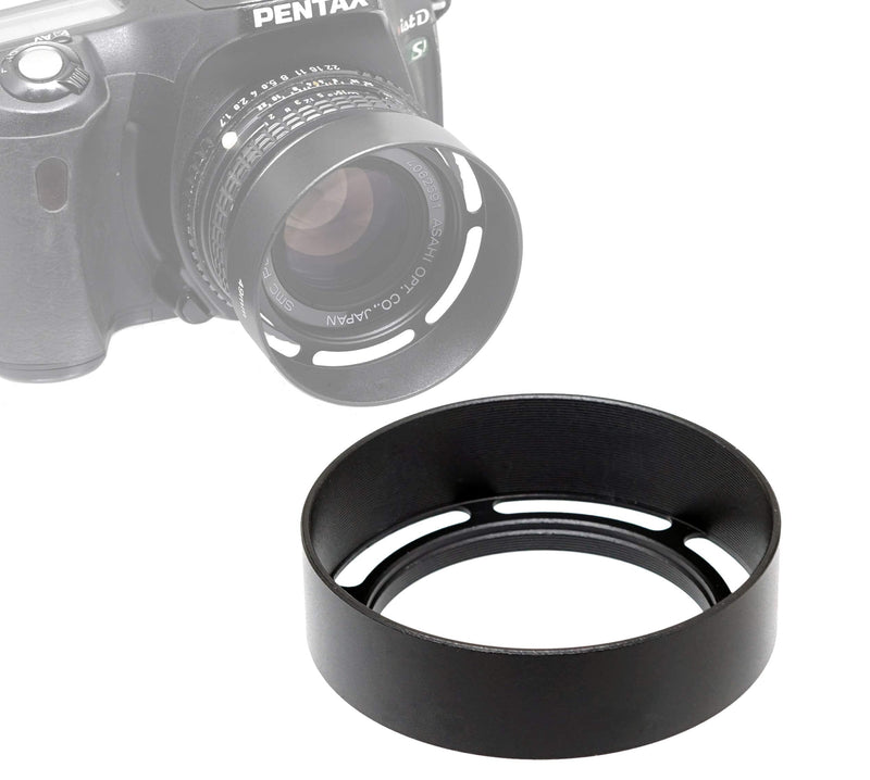 Fotasy Metal 52mm Vented Lens Hood, 52mm Metal Hood, 52mm Lens Hood for Fuji Leica Leitz Panasonic Olympus Panasonic Sony Lens, 52mm Screw-in Lens Hood