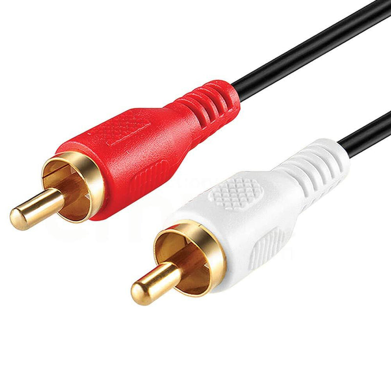Cmple - 2 RCA Male to 2 RCA Male Stereo Audio Cable - Double RCA Stereo Cable/Cord - Gold Plated for Home Theater, HDTV, AV Receivers, Amplifiers, Gaming Consoles, Hi-Fi Systems, RCA Cable - 1.5 FT 1.5FT Black