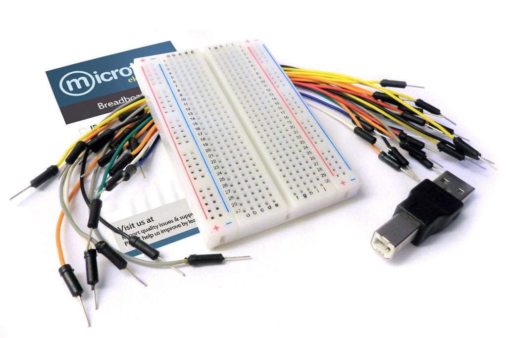 microtivity IB402 400-point Breadboard w/Jumper Wires & USB Adapter