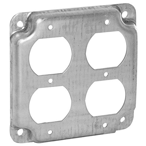 Hubbell-Raco 907C 2 Duplex Receptacles 4-Inch Square Exposed Work Cover