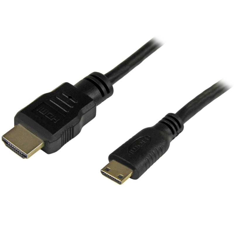 StarTech.com 1 ft High Speed HDMI Cable with Ethernet - HDMI to HDMI Mini- M/M (HDMIACMM1),Black