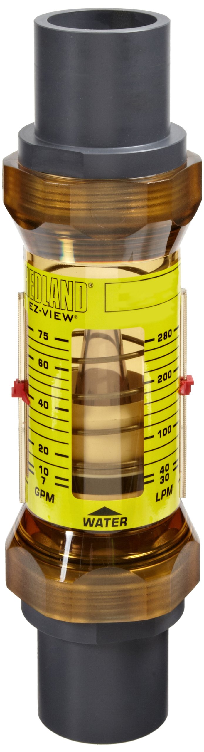 Hedland H628-607-R EZ-View Flowmeter With Sensor, Polyphenylsulfone, For Use With Water, 1.0 - 7 gpm Flow Range, 1" Socket Weld