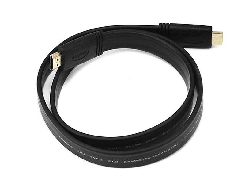 Monoprice Commercial Series Flat High Speed HDMI Cable, 4K @ 24Hz, 10.2Gbps, 24AWG, CL2, 3ft, Black 3 feet