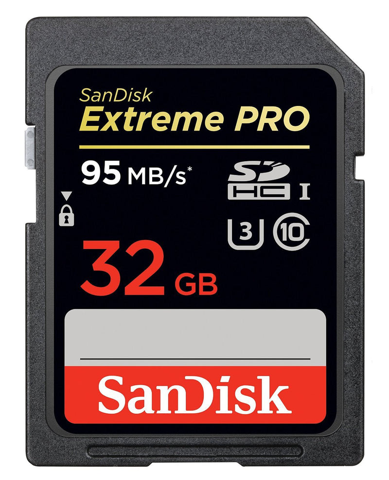 SanDisk Extreme PRO 32GB up to 95MB/s UHS-I/U3 SDHC Flash Memory Card - SDSDXPA-032G-X46 32 GB Standard Packaging