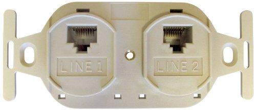 Allen Tel Products AT106AFD-52 2 Ports, USOC Wiring, IDC Termination, 110, 2-8 Conductor, 8 Position Duplex Flush Outlet Jack, Electric Ivory