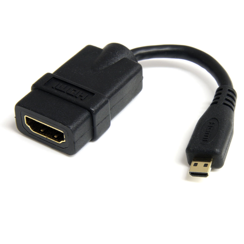 StarTech.com 5in High Speed HDMI Adapter Cable - HDMI to HDMI Micro - F/M - 5 inch Micro HDMI Adapter - HDMI Female to Micro HDMI Male (HDADFM5IN), Black HDMI to Micro HDMI