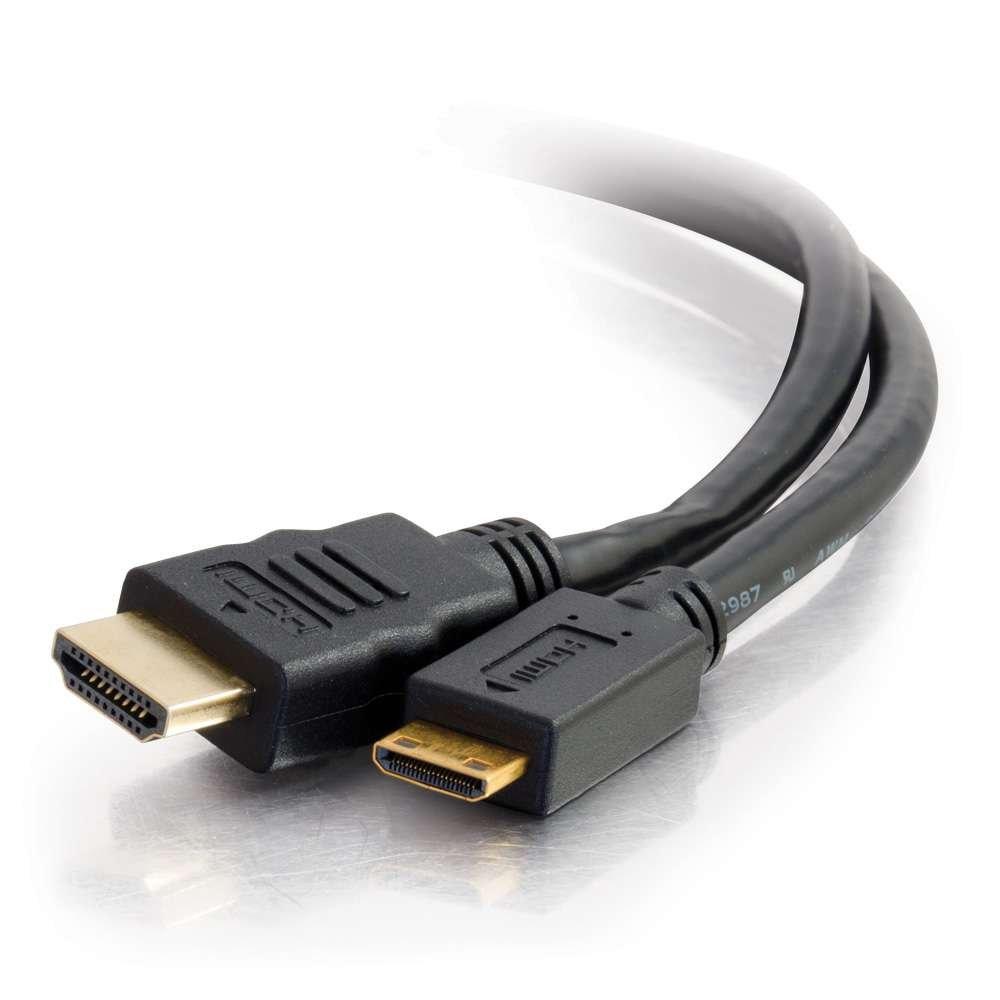 C2G Mini HDMI to HDMI, 4K, High Speed HDMI Cable, Ethernet, 60Hz, 9.84 Feet (3 Meters), Black, Cables to Go 40308 Mini with Ethernet 9.8 Feet