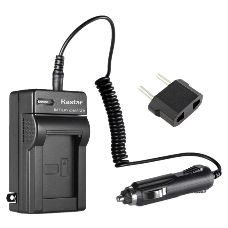 Kastar Battery Charger With US Flip, EU Plug and Car Adapter for JVC BN-VG107 BN-VG107U BN-VG107US BN-VG108 BN-VG114 BN-VG114U BN-VG114US BN-VG114USM BN-VG121 BN-VG121EU BN-VG121U BN-VG138 BN-VG138US