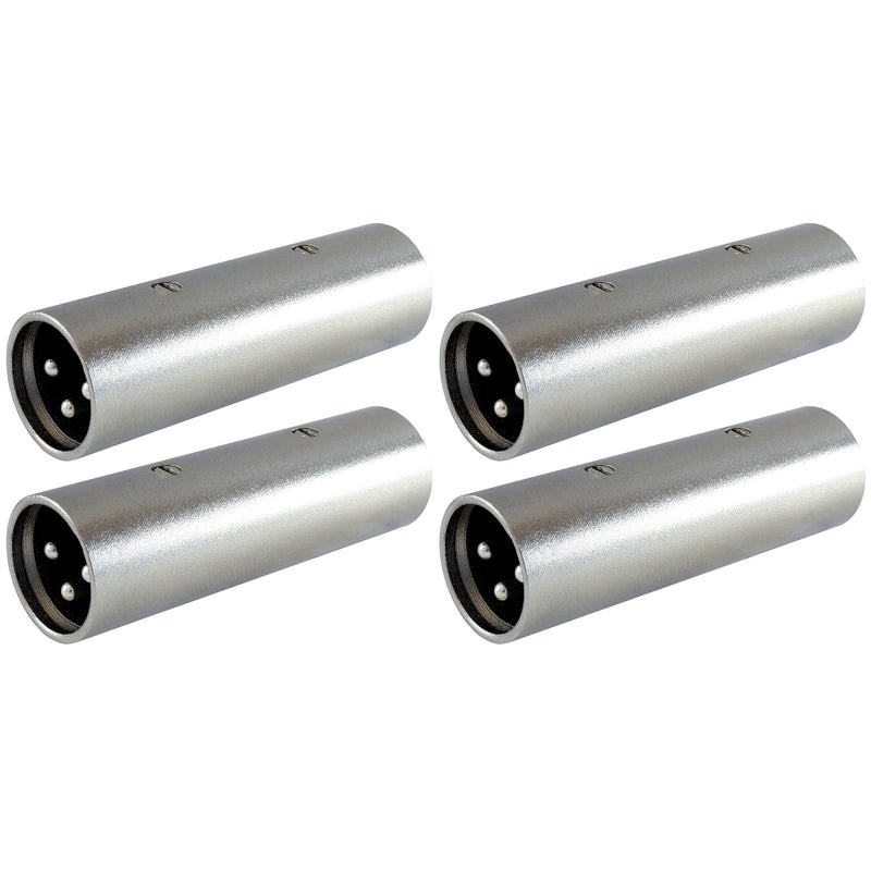 [AUSTRALIA] - GLS Audio XLR Male Coupler Gender Changer XLR-M Mic Barrel Mike Adapter - 4 Pack 