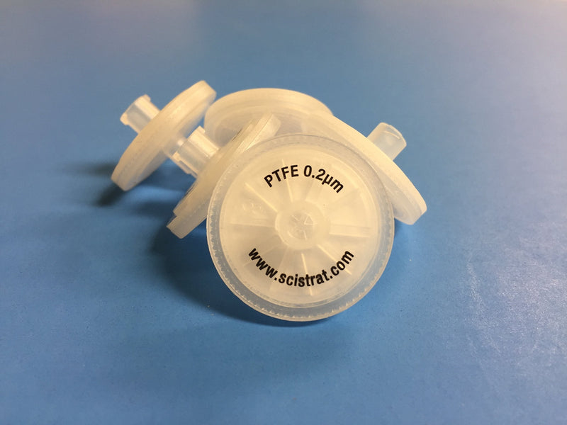 Syringe Filter, PTFE, 30mm Diameter, 0.22um, 100/pk