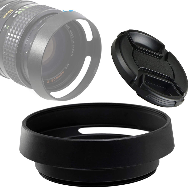 Fotasy 43mm Metal Curved Lens Hood, 43mm Vented Hood, 43mm Lens Hood for Fuji Leica Leitz Panasonic Olympus Panasonic Sony Lens, 43mm Screw-in Lens Hood