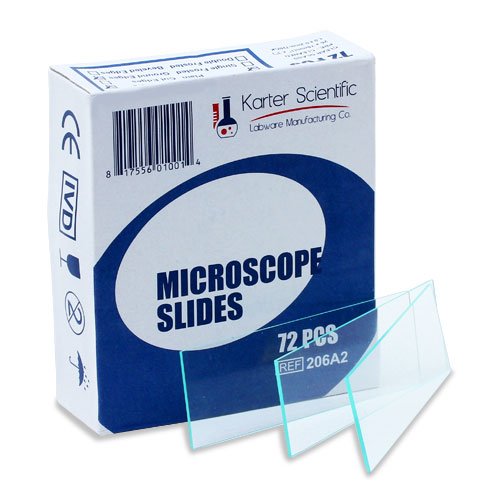 Microscope Slides, Ground Edges, Plain, 90 Corners, 3x1, Karter Scientific 206A2 (Pack of 72) PACK OF 72