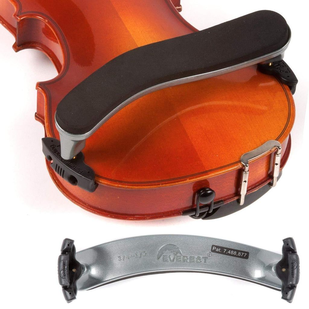 Everest 3/4-1/2 Violin ES Silver Shoulder Rest