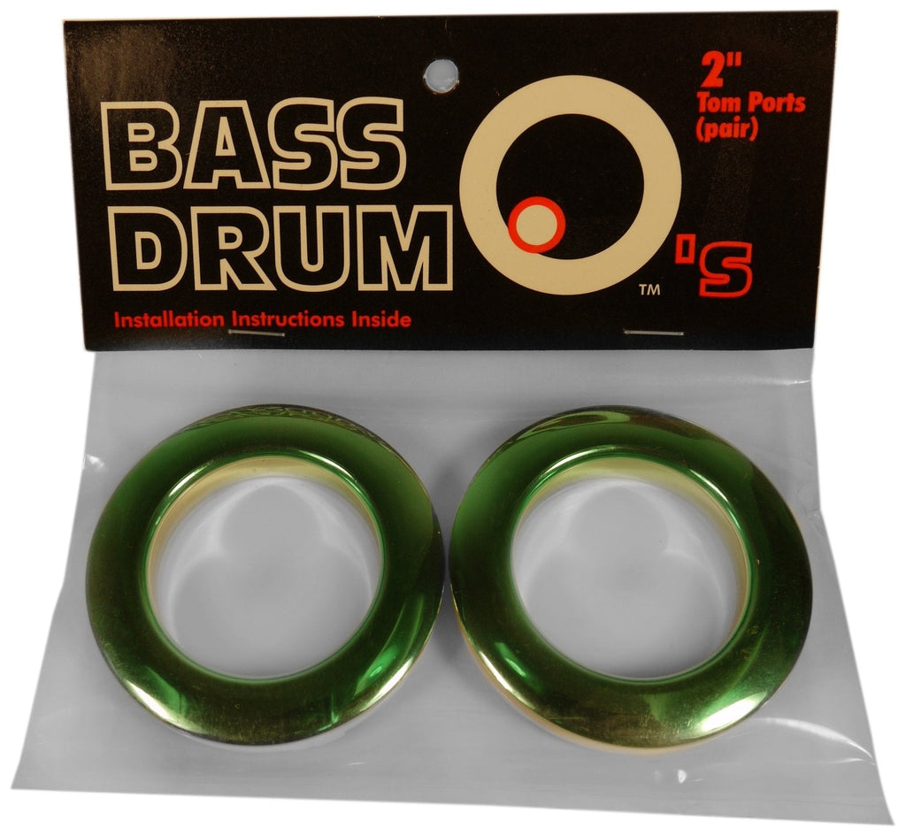 2" Green Chrome Drum O's/Tom Ports (2 Pack)