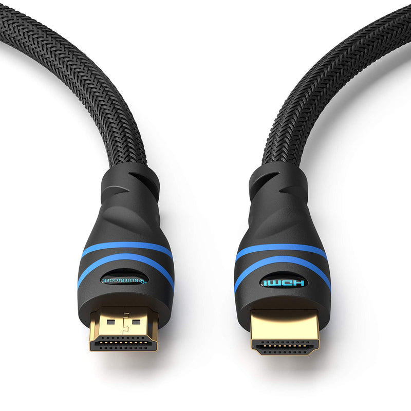 BlueRigger 4K HDMI Cable (6.6 Feet, Black, 4K 60Hz, High Speed, Nylon Braided) 6.6 feet
