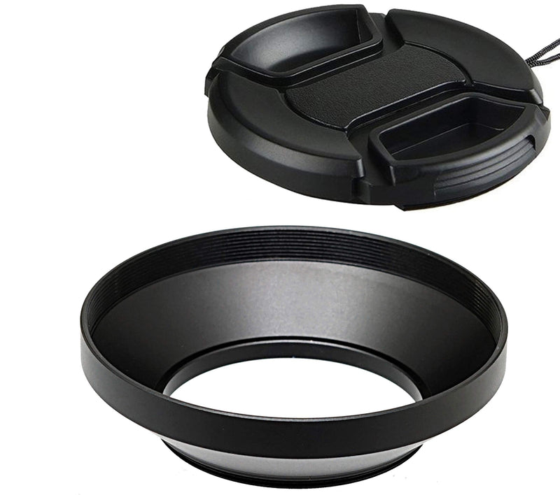 Fotasy 37mm Metal Wide Angle Lens Hood, Wide Lens Hood 37mm, for Canon Fuji Leica Leitz Nikon Olympus Panasonic Pentax Sony Lens, 37mm Screw-in Lens Hood