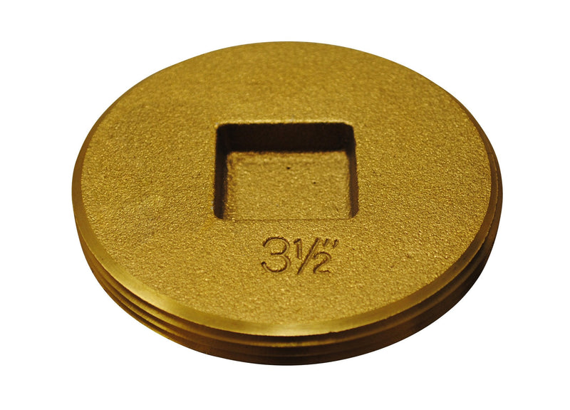 Oatey 42744 Cleanout Plug with Raised Head Countersunk, 3-1/2 In, 3 1/2-Inch, Brass