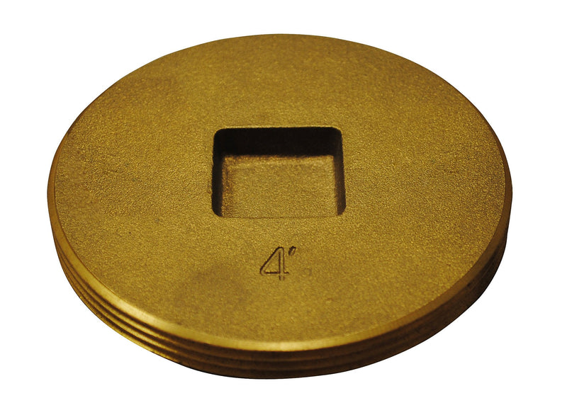Oatey 42745 4 in. Brass Recessed Head Cleanout Plug, 4-Inch