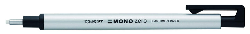 Tombow Holder Eraser, Mono Zero Round Shapre Silver (EH-KUR04)