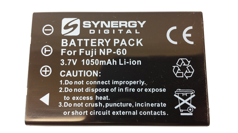 NP-60 Lithium Battery - Rechargeable Ultra High Capacity (1050 mAh) - replacement for Fuji NP-60, Pentax D-L12, Kodak KLIC-5000, Samsung SLB-1037 Battery