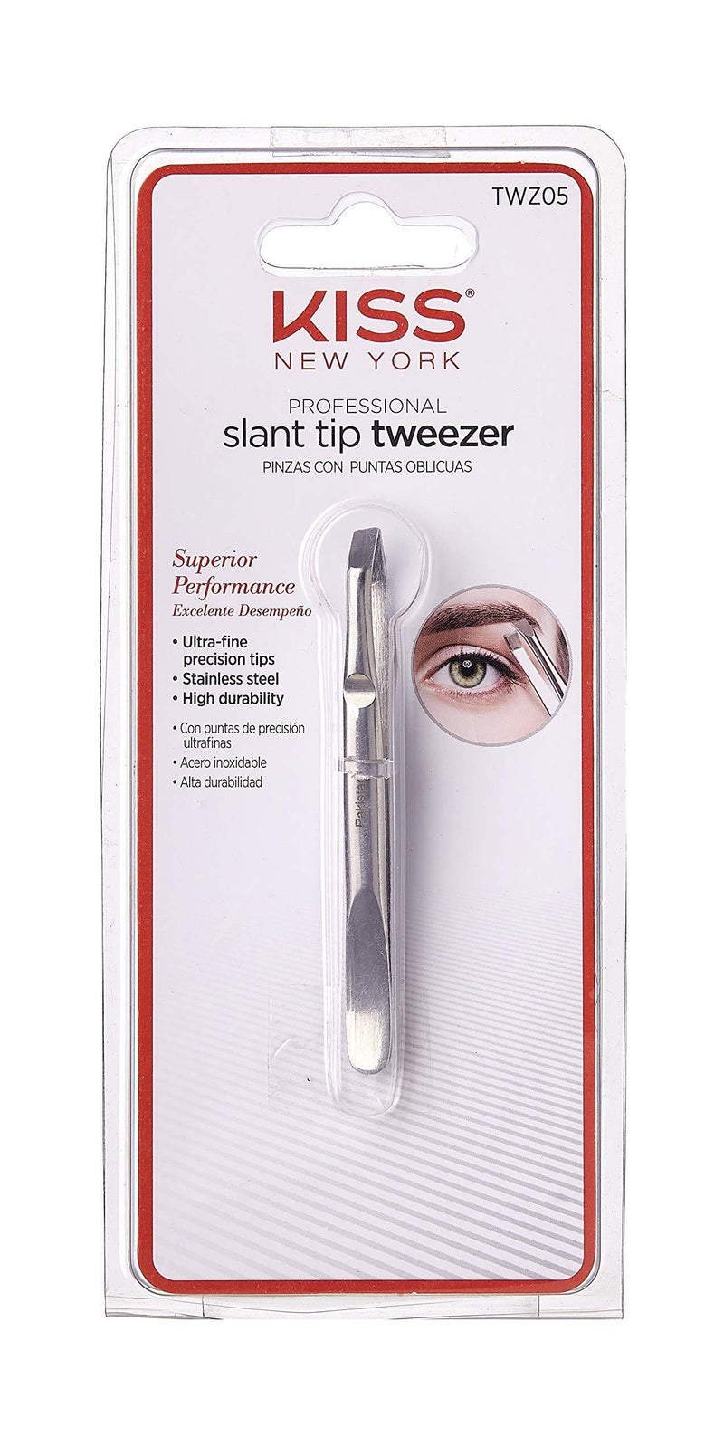 Kiss Slant Tip Tweezer, Ultra-fine precision tips, Stainless steel (TWZ05) TWZ05