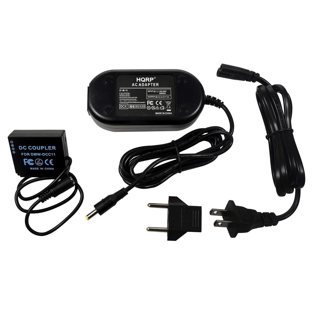 HQRP Kit AC Power Adapter and DC Coupler Compatible with Panasonic Lumix DMC-GX9, GF6, GF5, GF3, S6, GX7 Mark ii, ZS60, GX85CGK, GX80, GX85, ZS110, TZ100 Camera, Replace BLE9 BLG10 Battery