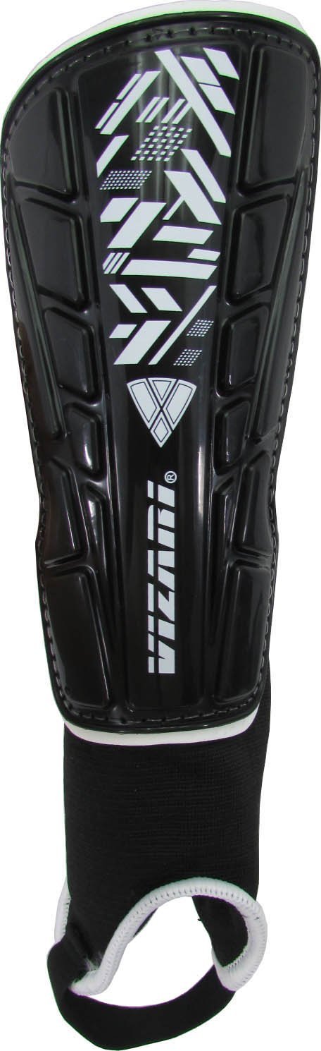 Vizari Malaga Soccer Shin Guards for Kids | Soccer Gear for Boys Girls | Protective Soccer Equipment | Adjustable Straps XXS-YOUTH Black/White