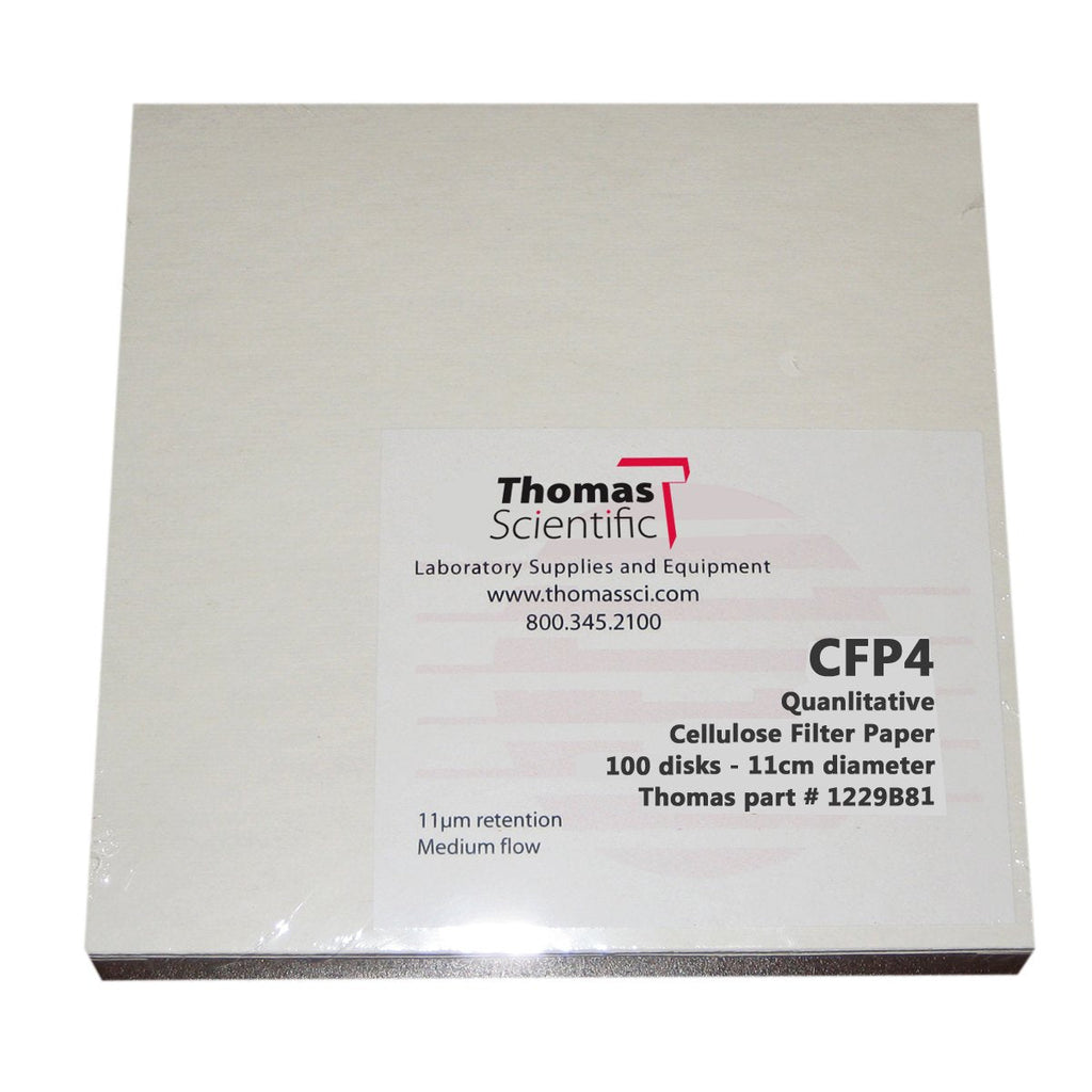 Thomas CFP4-150 Cellulose Qualitative Filter Paper, 20-26 Micron, Fast Flow, Grade, CFP4, 15cm Diameter (Pack of 100) 20-26 micrometer Pore, Fast Flow, Grade CFP4, 15cm Diameter (Pack of 100)