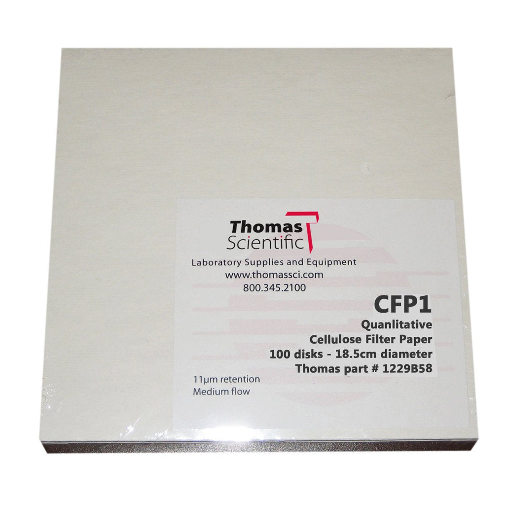 Thomas CFP1-110 Cellulose Qualitative Filter Paper, 11 Micron, Medium Flow, Grade, CFP1, 11cm Diameter (Pack of 100) 11 micrometer Pore, Medium Flow, Grade CFP1, 11cm Diameter (Pack of 100)