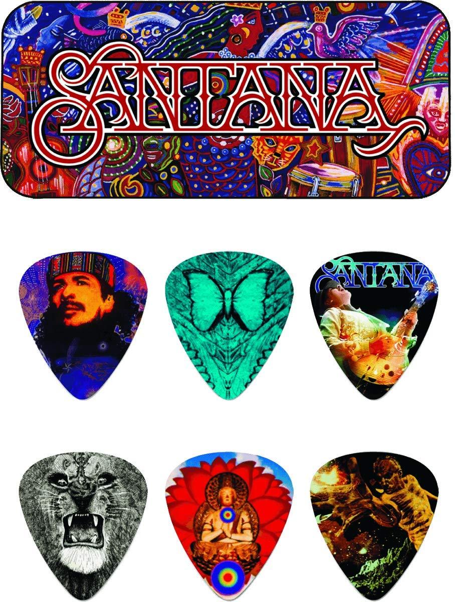 Dunlop SANPT02H Carlos Santana Pick Tin, Assorted, Heavy, 6 Picks/Tin