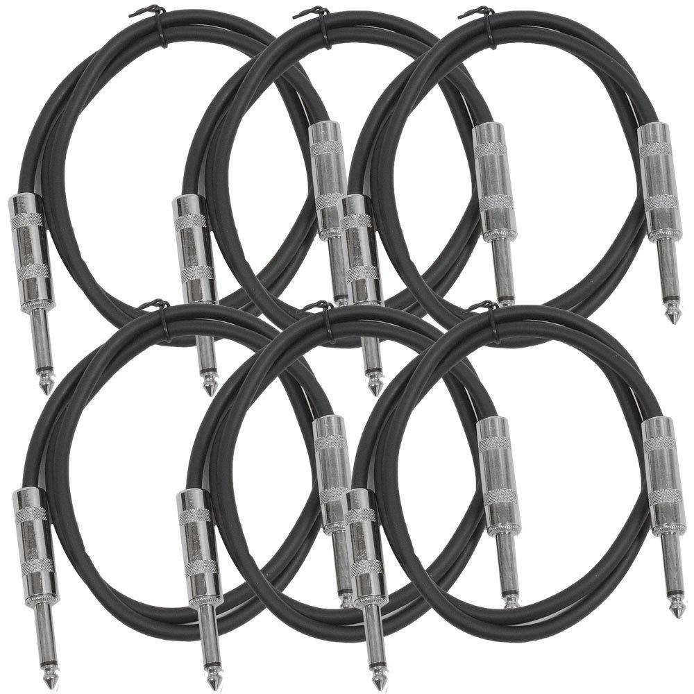 [AUSTRALIA] - Seismic Audio SASTSX-2Black-6PK 2-Feet TS 1/4-Inch Guitar, Instrument, or Patch Cable, Black 